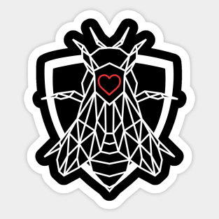 Geometric Open Heart Bee Protector Superhero Sticker